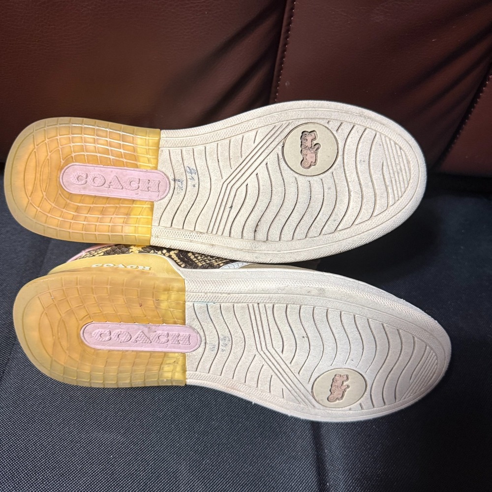 Coach‎ Womens Snake Print Fashion Sneakers Size 8B Designer Casual Shoes - Picture 9 of 15